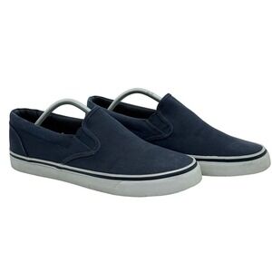 G.H. Bass Slip On Sneakers Mens 10.5 Navy Blue Canvas Casual Loafers Benjamin